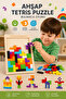 Wooden Tetris Intelligence Game – Montessori Educational Colorful Geometric Puzzle - 2