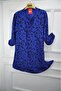 Plus Size Viscose Patterned Lace-Up Tunic - 2