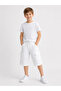 White Cotton Men's Cargo Capri |   Summer Children's Capris with Drawstring Waist and Pockets