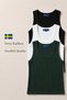 Swedish Quality 3-Piece Terry Fleece Thick Camisole Women's Blouse Tank Top