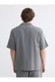 Xside Gray Loose Fit Resort Collar Muslin Men's Shirt - 7