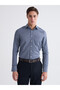 Nevavm Regular Fit Plaid Gabardine Men's Shirt with Difference