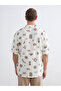 قميص رجالي من NEVAVM بتصميم Regular Fit Resort Yaka Patterned - 4