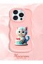 iPhone 16 Pro Max Compatible Case with Camera Protector Pink Silicone Couple Phone Case Cat Pattern - 2