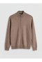 Southblue Beige Standard Fit Stand Collar Men's Knitwear Cardigan - 5