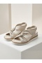 - Genuine Leather Women's Sandals with Stone Detail - 5