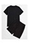 Men's Minimal Text Printed Shorts Set 100% Cotton Short Sleeve 2-Piece Summer Set - 2