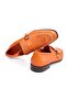 Orange Color Laceless Genuine Leather Suede Men's Shoes - 2