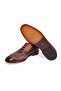 Tan Color Lace-Up Genuine Leather Leather Sole Men's Shoes - 3