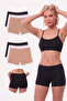 Women's 6-Pack Lycra Cotton Flexible Comfortable Boxer Shorts Tights - 3