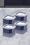 gme shop حاوية تخزين Q-Box مكونة من 4 قطع باللون الأزرق الداكن 350 مل 1073147 - 2