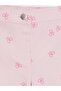 Pink Baby Girl Patterned Gabardine Pants - 4