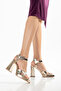 women's pointed platform high thick heeled cross evening shoes