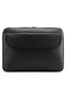 Valencia Unisex Genuine Leather Pebbled Clutch Bag with Wrist Strap, Zip-Around Closure and Front Flap Pocket – Black - 2