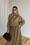 Olive Crinkled Shirt Skirt Set - 51159 - 3
