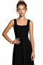 A-Line Midi Woven Dress Lnt0042 Black - 4