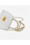 Elegant Women's Shoulder and Hand Bag with Pearl Detail on the Handle Size: 17*13 cm - 7