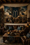Kayi Boyu and Wolf Themed Wall Covering Banner Thick Fabric