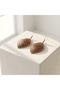 Copper Brown Geometric Patterned Dangle Earrings - 4