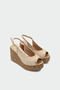 Aretha Wicker Detailed Women's Gold Filled Heel Shoes - 2