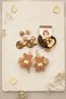 Cute Teddy Bear and Spiral Figure Hair Clip and Rubber Band Set for Kids - 5