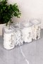 4-Piece Cotton - Ear Swabs - Dental Floss - Makeup Cotton Labeled Transparent Mica Jar Cotton Box Set Acrylic Bathroom Organizer 300 ml - 7
