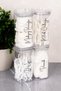 4-Piece Cotton - Ear Swabs - Dental Floss - Makeup Cotton Labeled Transparent Mica Jar Cotton Box Set Acrylic Bathroom Organizer 300 ml - 6