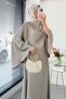 Premium Degaje Collar Double-Sided Satin Dress - Mink - 7