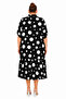 Plus Size Shirt Collar Polka Dot Patterned Flounce Midi Length Loose Fit Women's Dress - 4