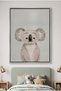 Minimalist Koala Bear Kids Wall Art | Portrait Framed Canvas Print | Luxury Islamic Decor for Kids Room