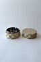 Steel Round Ashtray with Quilted Lid Beige - 3