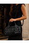Women's Medium Size Knitted Detailed Adjustable Strap Luxury Hand and Shoulder Bag Shopper - 2