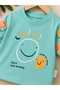 Hello Come on Smile Printed 100% Cotton Combed Cotton Summer Unisex Baby Set - 4