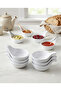 6 Pieces White Melamine Mini Sauce Bowls with Handles - 62 ml Snack, Side Dish, and Jam Bowl Set