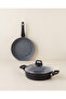 Valencia Premium 3-Piece Pot and Pan Set 26-26 cm Black