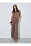 Tan Solid Wide Leg Trousers