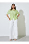 Green Striped Short Sleeve Casual Shirt - 2