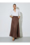 Brown A-Line Maxi Skirt with Side Pocket - 5
