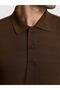 Brown Slim Fit Polo Neck T-Shirt 50328376-Vr029 - 6
