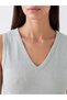 Lcw Everyday Green V-Neck Women's Ribbed Tank Top - 3