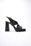 Black Women's Heeled Platform Sandals Tr12My04A