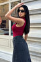 Women's Burgundy 2-Piece Sleeveless Bodysuit - 2