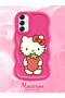 Samsung Galaxy A14 5g Compatible Case with Camera Protector Red Silicone Couple Phone Case Kitty Pattern - 2
