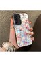 Samsung Galaxy A26 Compatible Silicone Edge Hard Back Case Couple Phone Case with Floral Pattern - 3