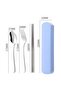 - Spoon, Fork & Chopsticks Set - Blue - 4