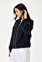 Black Italian 100% Linen Embroidered Zippered Low Sleeve Oversize Linen Blouse Blouse Size 38 - 44 - 3