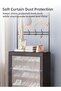 SOTEN 6-Tier Shoe Rack Shoe Cabinet with Hooks, Entryway Shoe Organizer with Hanging Rod & Dustproof Curtain, Vertical Shoe Storage Cabinet with Top Shelf, Multi-Layer Shoes Rack for Entryway, Hallway - 4
