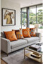 Orange Bohemian Horse Animal Figured 4-Piece Digital Printed Throw Pillow Cover Set 4Kmbs339