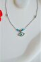 Nazar Eye Detailed Zircon Stone Anklet with Thin Chain Adjustable - 5