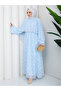 Flower-Patterned Lace Dress with Double Layered Veil and Gold Chain Belt.. 2 Pieces of Lace Poncho - 6